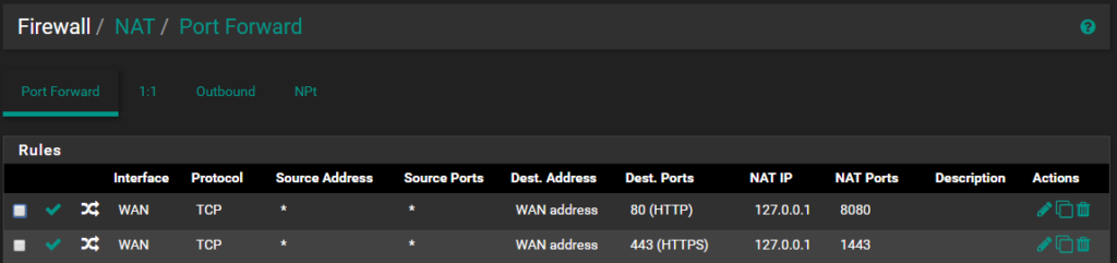 NAT Rules Screenshot