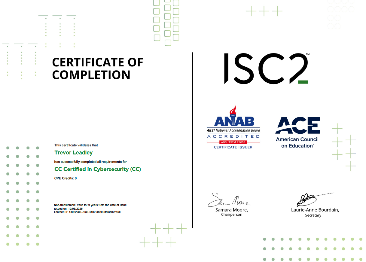 Certified in Cybersecurity - ISC2